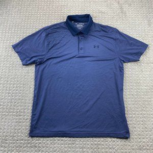 UNDER ARMOUR UA Golf Shirt Men Extra Large XL Navy Blue The Playoff Polo Loose